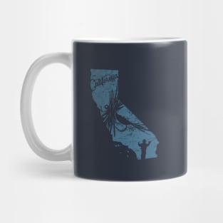 California Distressed Fly Fishing State Map Mug